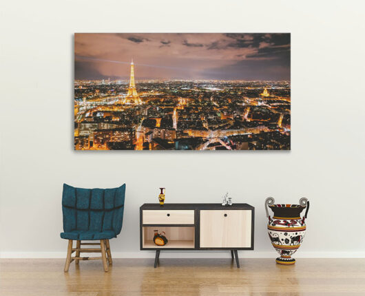 Fotoleinwand Nachts-in-Paris Wohnzimmer