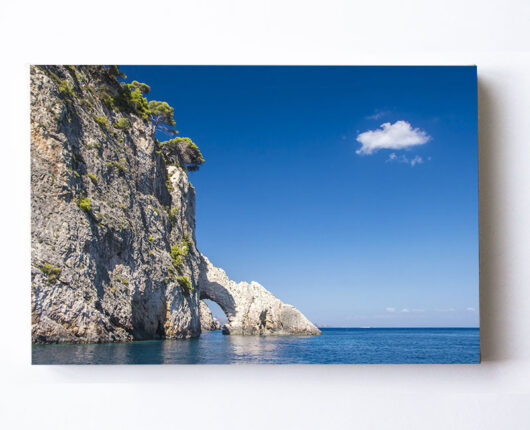 Fotoleinwand-Strand - Felsen mit Halterung commendo360.de