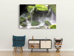 Fotoleinwand - Natur - Wasserfall - Moos