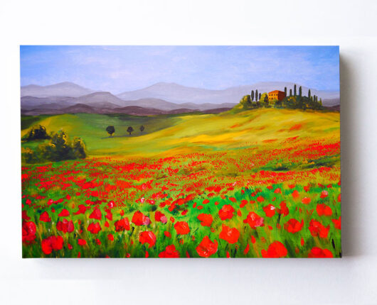 Fotoleinwand - Kunst - Mohnblumen in der Toskana commendo360.de