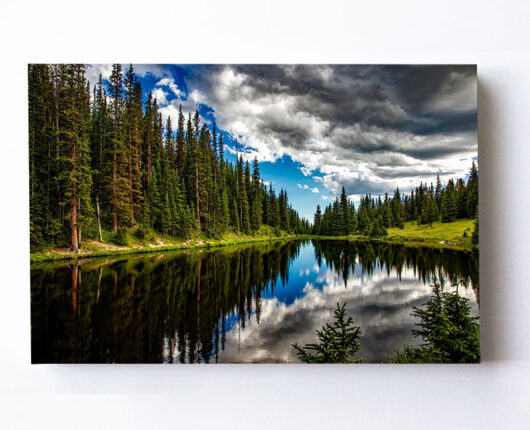 Fotoleinwand - Natur - See - Nadelbäume