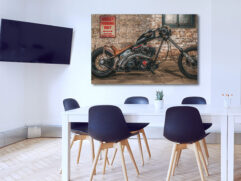 Fotoleinwand - harley davidson Parkplatz