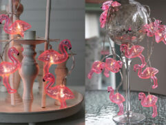 LED Lichterkette Flamingo - 10 pinke Flamingos