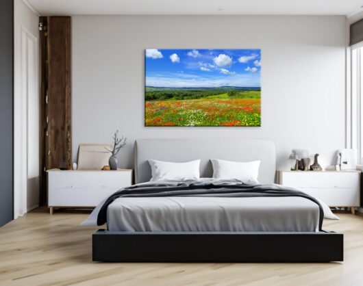 Bunte Blumenwiese auf Fotoleinwand